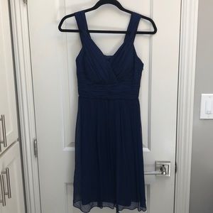 Donna Morgan Silk Chiffon Dress (navy blue)